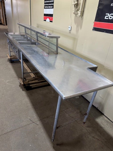 "HOBART" 4 HOT WELL CAFETERIA SERVING LINE TABLE - Bargains R Ours - #collection_name#