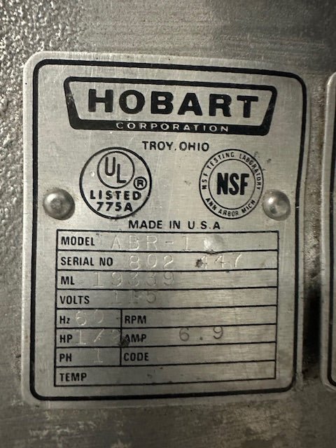 "HOBART ABR - 1" H.D COMMERCIAL AUTOMATIC BONE DUST REMOVERS ON CASTERS, 115V 1PH - Second Life - Equipment - collection_name