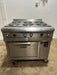 "HOBART CR43" 6 BURNERS DUAL PHASE ELECTRIC STOVE/RANGE W/OVEN AND 2 DRIP TRAYS ON CASTERS - Second Life - Equipment - collection_name
