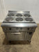 "HOBART CR43" 6 BURNERS DUAL PHASE ELECTRIC STOVE/RANGE W/OVEN AND 2 DRIP TRAYS ON CASTERS - Second Life - Equipment - collection_name