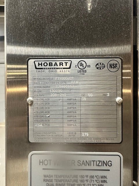 HOBART FLIGHT TYPE 98 INCH WIDE COMMERCIAL DISHWASHER WITH CONTROL PANEL - Second Life - Equipment - #collection_name#