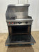 "HOBART" NATURAL GAS 2 BURNER RANGE WITH OVEN AND 24 INCH GRIDDLE - Second Life - Equipment - collection_name