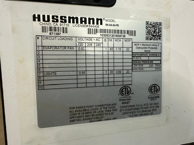 "HUSSMANN IM-04-I8-FR"H.D COMMERCIAL 98"W 7WELL REFRIGERATED DISPALY CASE 1PH - Second Life-Equipment-#collection_name#