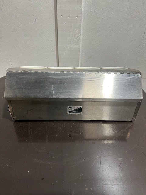 Steril-Sil CC-LTC-4 4-Compartment Insulated Stainless Steel Ice-Cooled Condiment Dispenser