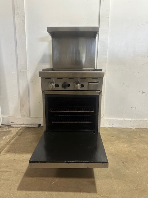 "IMPERIAL" HEAVY DUTY FLOOR TYPE NAT GAS STAINLESS STEEL 24" GRIDDLE WITH OVEN - Second Life - Equipment - collection_name
