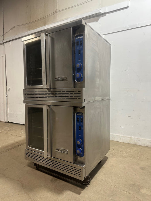 "IMPERIAL ICVG - 2 - B" COMMERCIAL N GAS DOUBLE STACK CONVECTION OVEN WITH 4 RACKS - Second Life - Equipment - collection_name