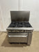 "IMPERIAL" NATURAL GAS HEAVY DUTY COMMERCIAL 6 BURNER STOVE WITH OVEN ON CASTERS - Second Life - Equipment - collection_name