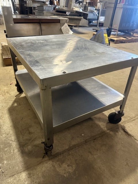 IMPERIAL STAINLESS STEEL EQUIPMENT STAND TABLE ON CASTERS WITH SHELF - Bargains R Ours - #collection_name#