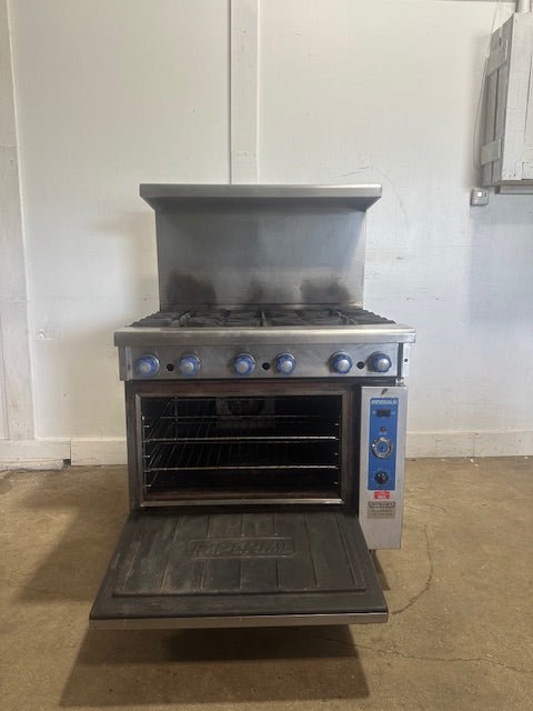 "IMPERIAL"COMMERCIAL N GAS 12" x 12" 6 BURNERS STOVE/RANGE WITH OVEN ON CASTERS - Second Life - Equipment - collection_name