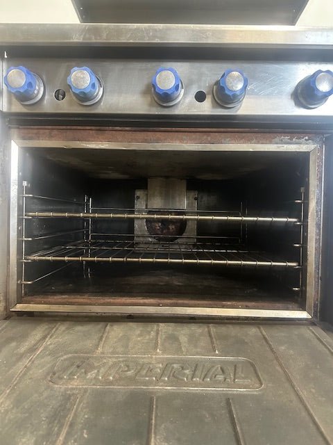 "IMPERIAL"COMMERCIAL N GAS 12" x 12" 6 BURNERS STOVE/RANGE WITH OVEN ON CASTERS - Second Life - Equipment - collection_name