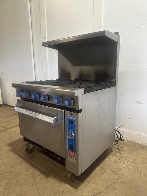 "IMPERIAL"COMMERCIAL N GAS 12" x 12" 6 BURNERS STOVE/RANGE WITH OVEN ON CASTERS - Second Life - Equipment - collection_name