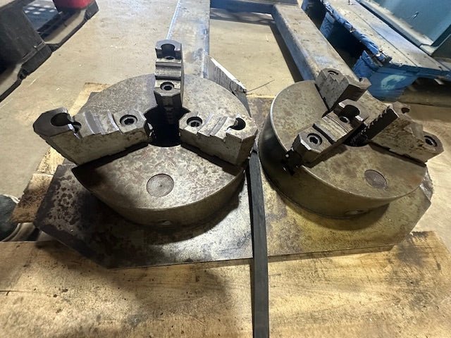 INDUSTRIAL MILL FIXTURE PLATES WITH TWO 3 JAW CHUCKS - Bargains R Ours - #collection_name#