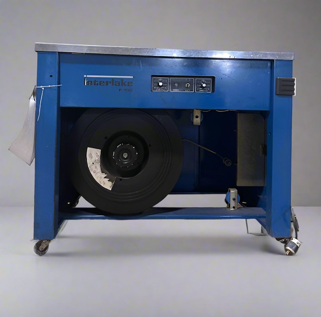 INTERLAKE P-100 BANDER/STRAPPING MACHINE ON CASTERS — Second Life-Equipment