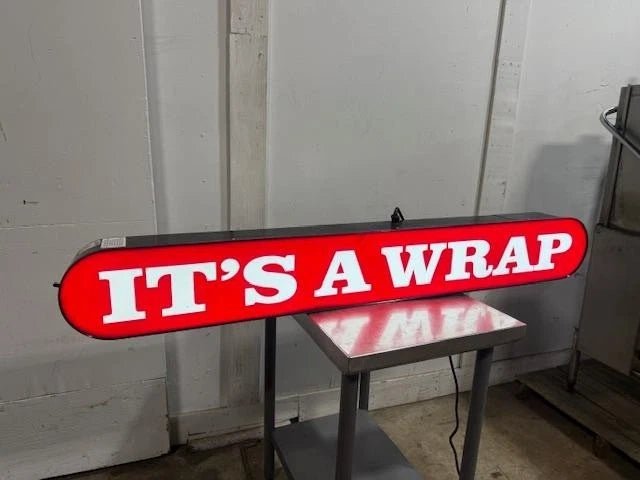" IT'S A WRAP" LED OUTDOOR SIGN FOR COLLECTION 60"W x 8"H x 5.25"D, 120V PLUG - Second Life - Equipment - collection_name