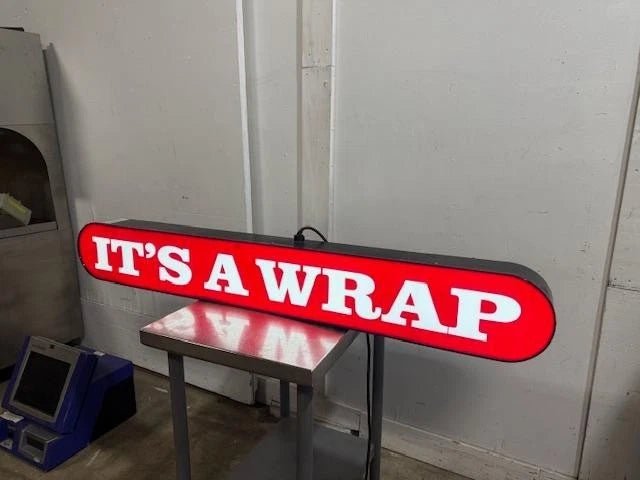 " IT'S A WRAP" LED OUTDOOR SIGN FOR COLLECTION 60"W x 8"H x 5.25"D, 120V PLUG - Second Life - Equipment - collection_name