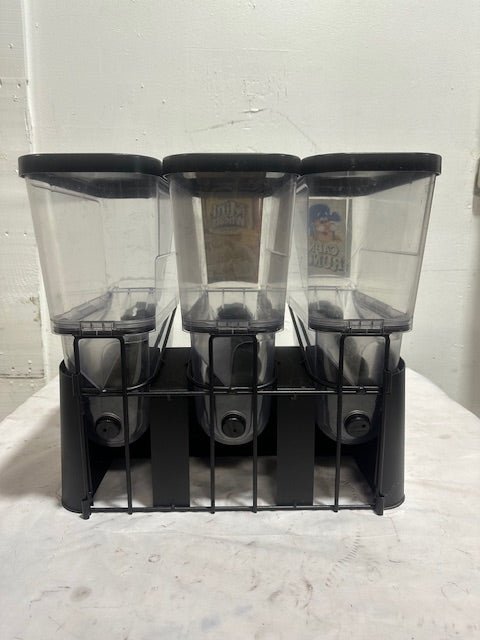 "KELLOG'S" COUNTER TOP TRIPLE CEREAL DISPENSER 17 1/4"H x 18 1/4"W x 13 1/4"D - Second Life - Equipment - collection_name
