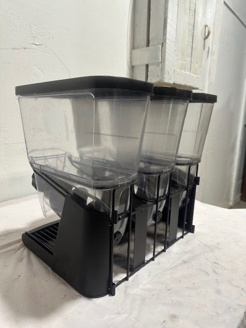 "KELLOG'S" COUNTER TOP TRIPLE CEREAL DISPENSER 17 1/4"H x 18 1/4"W x 13 1/4"D - Second Life - Equipment - collection_name