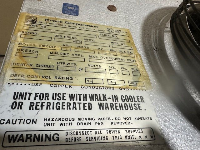 KRACK CORP. DUAL FAN AIR CONDENSER FOR WALK IN COOLER OR REFRIGERATED WAREHOUSE - Bargains R Ours - #collection_name#