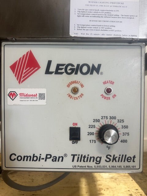 "LEGION CSG28 - 7" COMMERCIAL N GAS - FIRED TILTING SKILLET ,COMBI - PAN/BRAISING PAN - Second Life - Equipment - collection_name