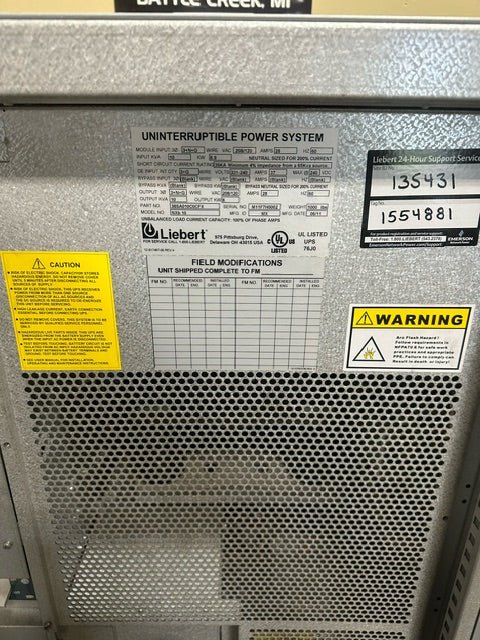 LIEBERT NX AC UNINTERRUPTIBLE POWER SYSTEM ON CASTERS - Bargains R Ours - #collection_name#