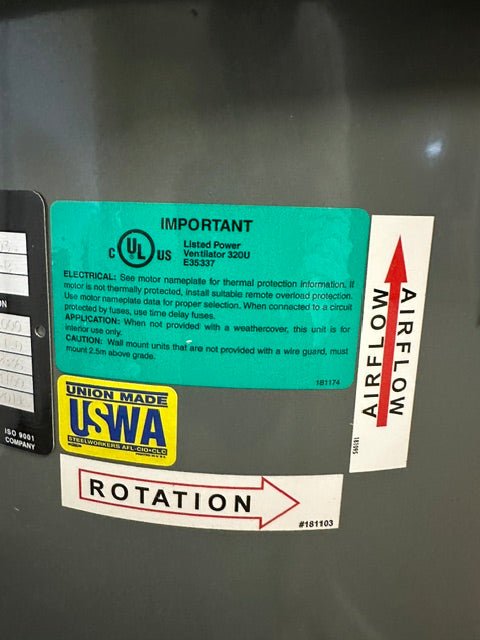 "LOREN COOK 100 TCNHU-B" HD CENTRIFUGAL BOOSTER BLOWER FAN, 1PH, 0.75HP,200V - Second Life-Equipment-#collection_name#