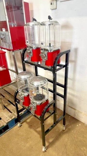 LOT OF 11, 7 x OAK and 4 x LYPC Gumball Candy Vending machine ON STAND WITH KEYS AND EXTRA PARTS. - Second Life - Equipment - collection_name