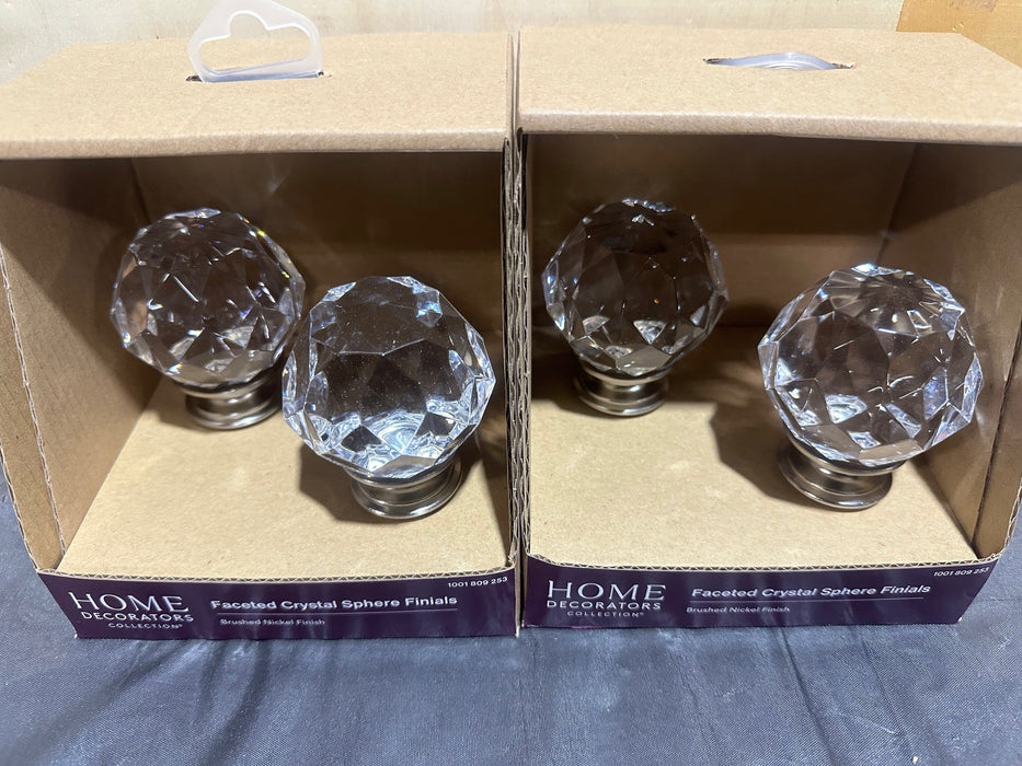 LOT OF 2 (4 PIECES) HOME DECORATORS COLLECTION CRYSTAL BN SET OF FINIALS - Second Life - Equipment - collection_name