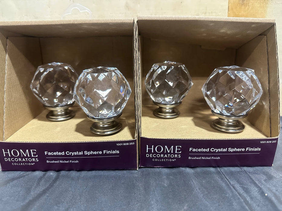 LOT OF 2 (4 PIECES) HOME DECORATORS COLLECTION CRYSTAL BN SET OF FINIALS - Second Life - Equipment - collection_name