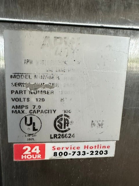 LOT OF 2* APW WYOTT" HEATED 10" D DUAL PLATE WARMER HOLDER CART ON CASTER - Second Life-Equipment-collection_name