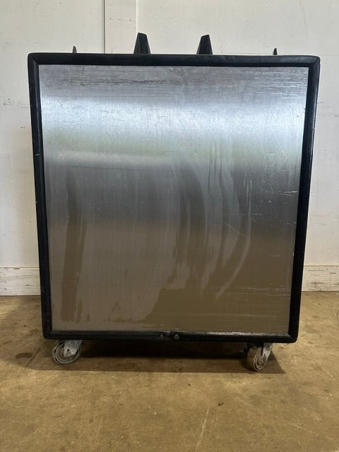 LOT OF 2* APW WYOTT" HEATED 10" D DUAL PLATE WARMER HOLDER CART ON CASTER - Second Life-Equipment-collection_name