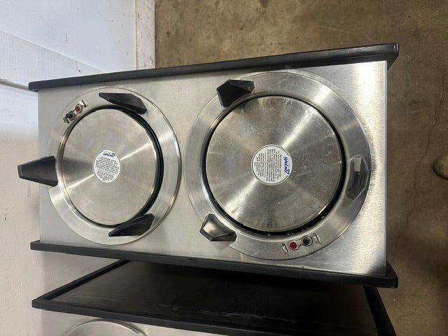 LOT OF 2* APW WYOTT" HEATED 10" D DUAL PLATE WARMER HOLDER CART ON CASTER - Second Life-Equipment-collection_name