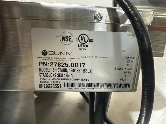 *LOT OF 2* BUNN 1SH STAND,120V SST Soft Heat Single Server Docking, 120v 1ph - Second Life - Equipment - collection_name