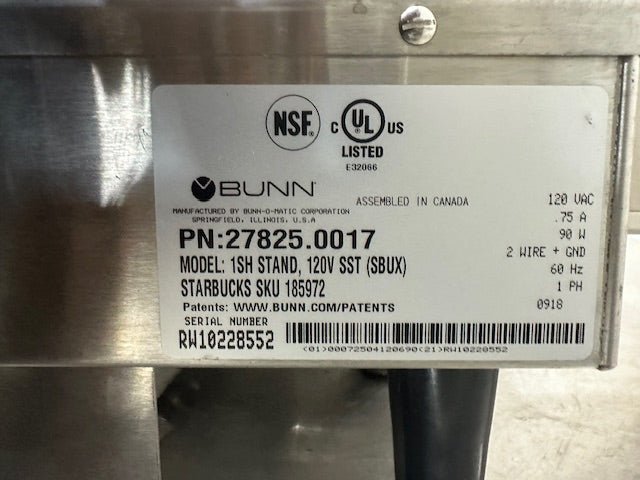 *LOT OF 2* BUNN 1SH STAND,120V SST Soft Heat Single Server Docking, 120v 1ph - Second Life - Equipment - collection_name