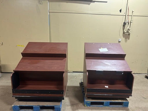 LOT OF 2 CUSTOM BUILT WOODEN 3 SHELF RETAIL/BAKERY MERCHANDISERS - Second Life - Equipment - collection_name
