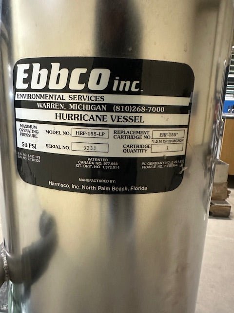 **LOT OF 2** EBBCO HURRICANE VESSELS ON BUILT PLATFORM PACKAGE FILTRATION SYSTEM - Bargains R Ours - #collection_name#