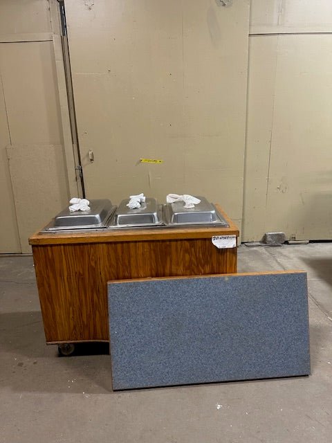 ****LOT OF 2*** HD COMMERCIAL (NSF) HOT & COLD BUFFET TABLES w/WOODEN TABLE TOPS - Bargains R Ours - #collection_name#