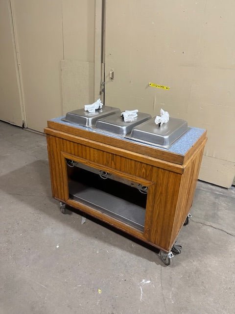 ****LOT OF 2*** HD COMMERCIAL (NSF) HOT & COLD BUFFET TABLES w/WOODEN TABLE TOPS - Bargains R Ours - #collection_name#