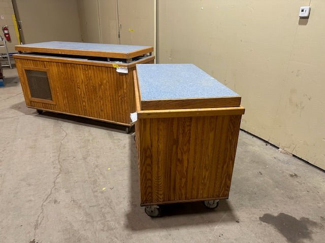 ****LOT OF 2*** HD COMMERCIAL (NSF) HOT & COLD BUFFET TABLES w/WOODEN TABLE TOPS - Bargains R Ours - #collection_name#