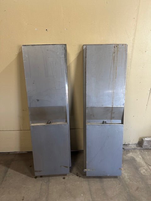 ***LOT OF 2*** MCKINNEY PARKER STAINLESS STEEL IN WALL PAPER TOWEL AND WASTE TRASH BASKET RECEPTACLE FOR COMMERCIAL USE+LOCKABLE - Bargains R Ours - #collection_name#