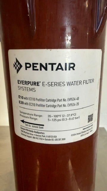 LOT OF 2, PENTAIR/EVERPURE, E-SERIES FILTER HOUSINGS FOR Water Filter System - Second Life-Equipment-collection_name