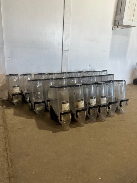 LOT OF 24 TRADE FIXTURES RADEUS 618/624 ACRYLIC BEAN/GRAIN DISPLAY DISPENSER - Second Life - Equipment - collection_name