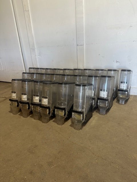 LOT OF 24 TRADE FIXTURES RADEUS 618/624 ACRYLIC BEAN/GRAIN DISPLAY DISPENSER - Second Life - Equipment - collection_name