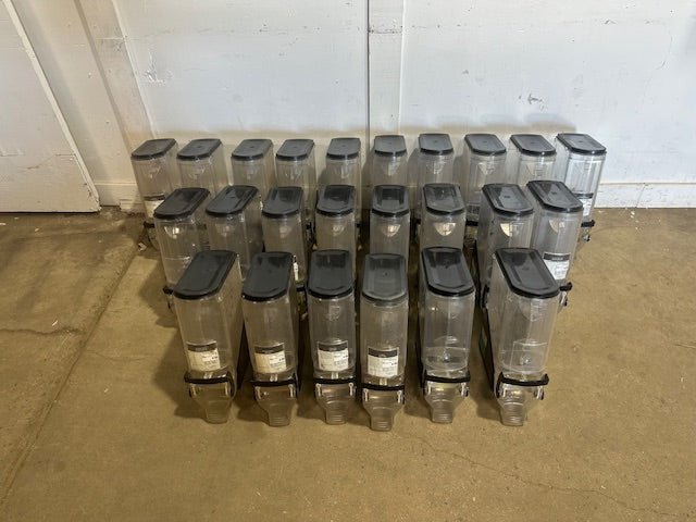 LOT OF 24 TRADE FIXTURES RADEUS 618/624 ACRYLIC BEAN/GRAIN DISPLAY DISPENSER - Second Life - Equipment - collection_name