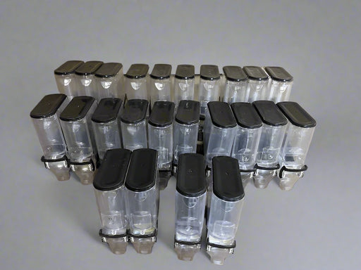 ***LOT OF 24*** TRADE FIXTURES RADEUS ACRYLIC COFFEE BEAN/GRAIN DISPLAY DISPENSERS - Bargains R Ours - #collection_name#