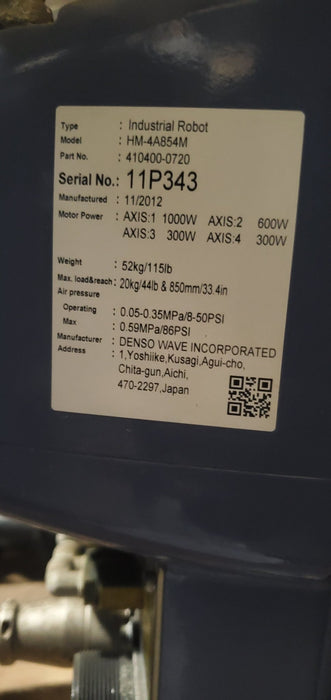 **LOT OF 2**"DENSO HM - 4A854M" H.D INDUSTRIAL ROBOT&nbsp; ARM - Second Life - Equipment - collection_name