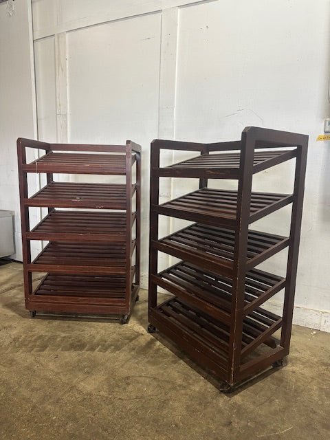**LOT OF 2**H.D COMMERCIAL52.5"H x 31"W x 19.5"D WOODEN 5 TIERS DISPLAY STAND - Second Life - Equipment - collection_name