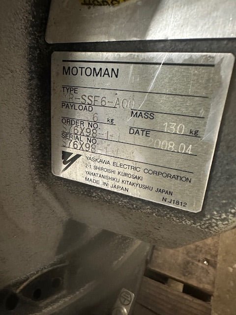 ***LOT OF 2***"YASKAWA MOTOMAN"SSF 2000 YR - SSF6 - A00 H.D INDUSTRIAL ROBOTIC ARM (MASS 130KG) - Second Life - Equipment - collection_name