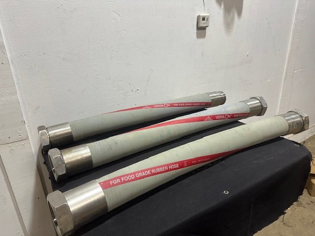 LOT OF 3 CLEVELAND 120" FOOD GRADE HOSE W/ STAINLESS STEEL CONNECTORS - Second Life - Equipment - collection_name