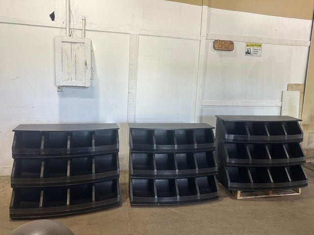 **LOT OF 3** HIGH END WOOD FINISHED 12 BINS DRY FOOD DISPLAY MERCHANDISER - Second Life - Equipment - collection_name