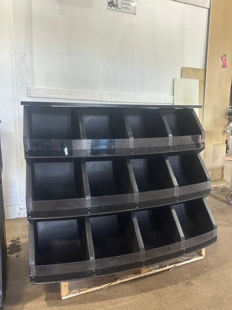 **LOT OF 3** HIGH END WOOD FINISHED 12 BINS DRY FOOD DISPLAY MERCHANDISER - Second Life - Equipment - collection_name